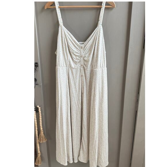 torrid Dresses & Skirts - Torrid Super Soft Knit Sleeveless White Beige Daisy Stretch Midi Dress sz 18/20